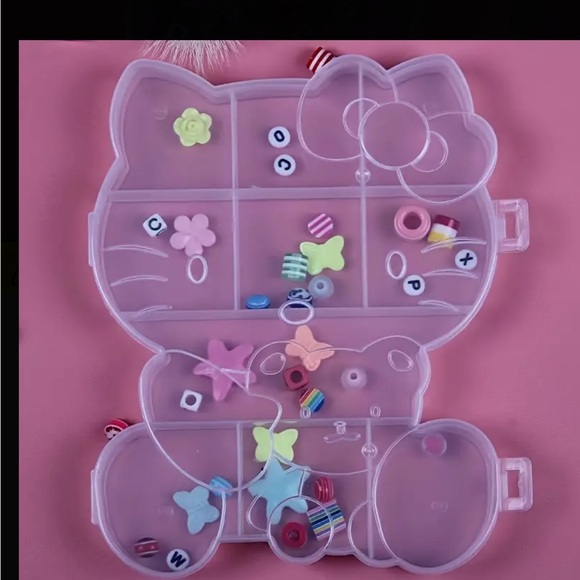 ‼️$7‼️ Hello Kitty Plastic Jewelry Charms Storage Box Case Pink - Picture 8 of 11